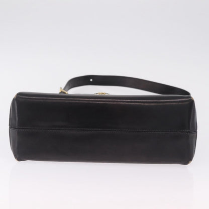 Celine Shoulder Leather, Black, Leather, Shoulder Bag