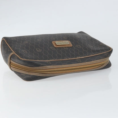 Christian Dior Vintage Honeycomb Zip Canvas and Leather, Black, Canvas, Clutch