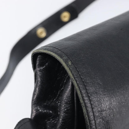 Celine Shoulder Leather, Black, Leather, Shoulder Bag