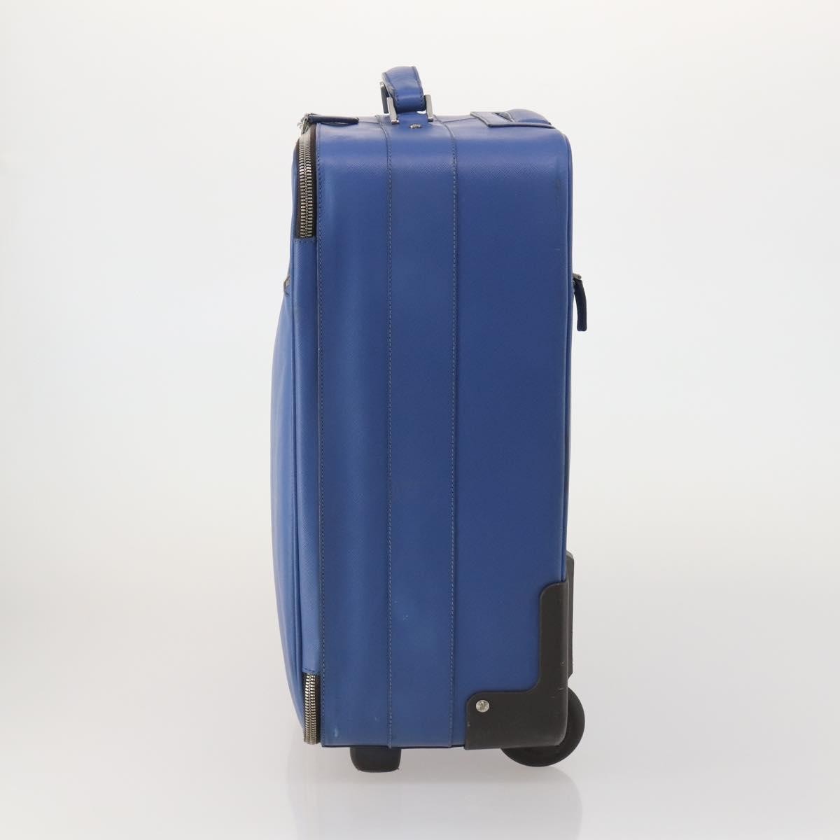 Prada Travel Saffiano Leather, Blue, Leather, Travel Bag