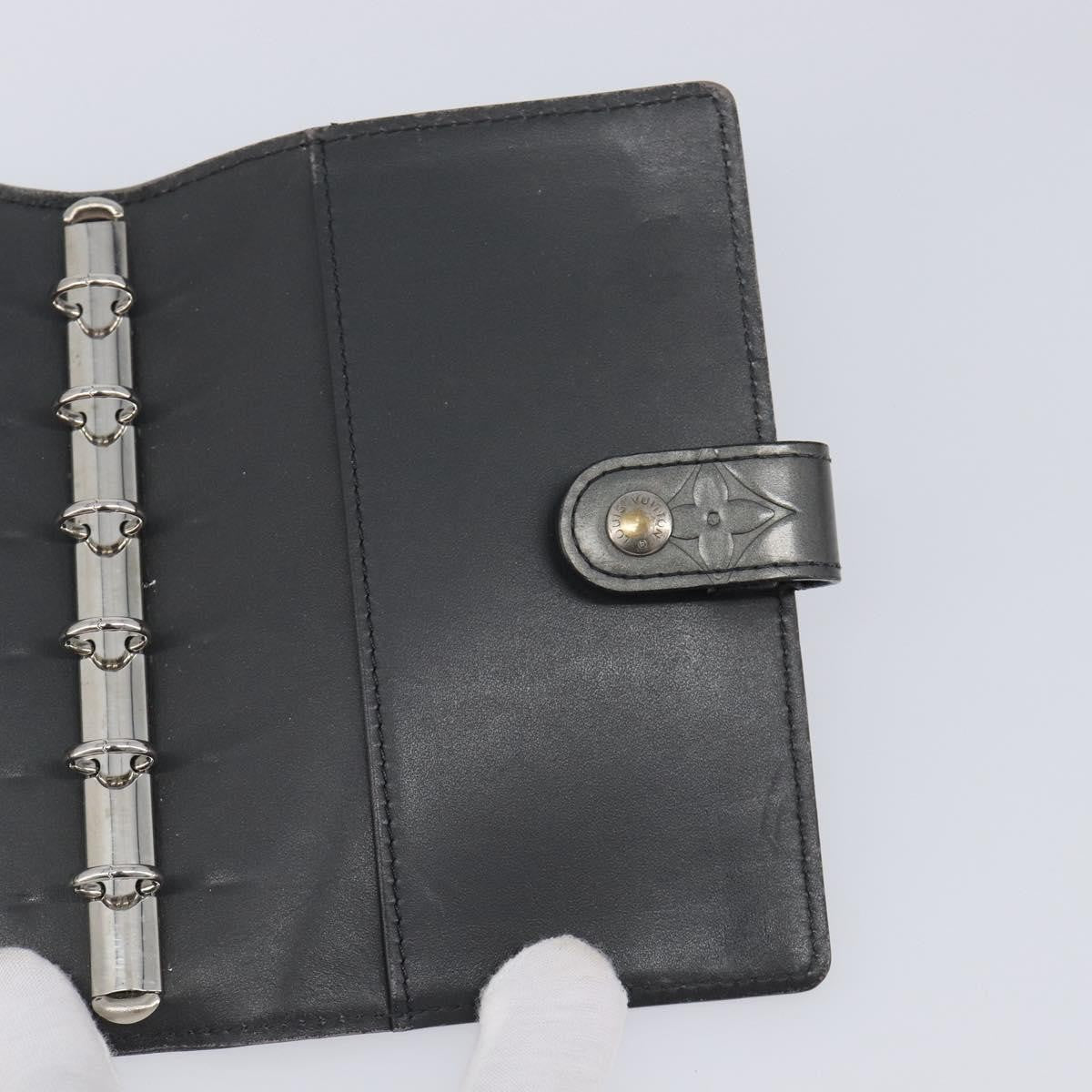 Louis Vuitton Agenda Cover Patent Leather, Black, Canvas, Wallet
