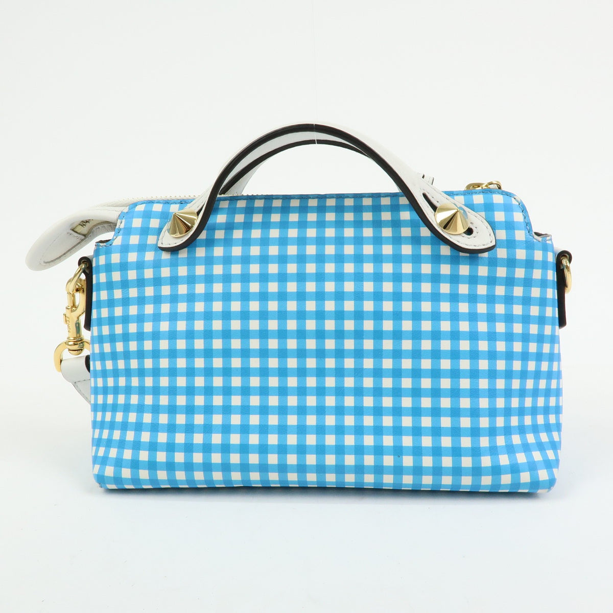 Fendi By The Way Satchel Printed Leather, Blue, Leather, Handbag