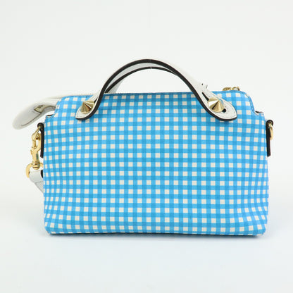 Fendi By The Way Satchel Printed Leather, Blue, Leather, Handbag