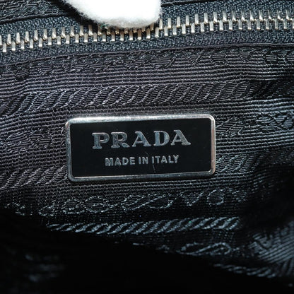 Prada Double Pocket Drawstring Tessuto, Black, Nylon, Shoulder Bag
