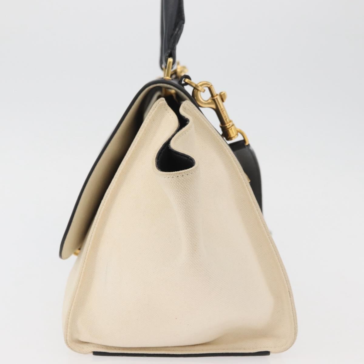 Celine Trapeze Leather with Canvas, Beige, Canvas, Handbag
