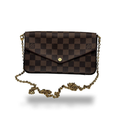 Louis Vuitton Pochette Damier, Brown, Canvas, Clutch