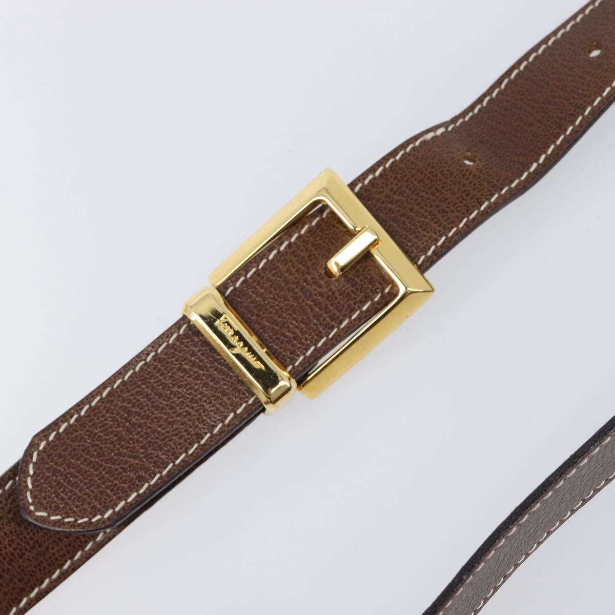Salvatore Ferragamo Shoulder Bag Leather, Brown, Leather, Shoulder Bag