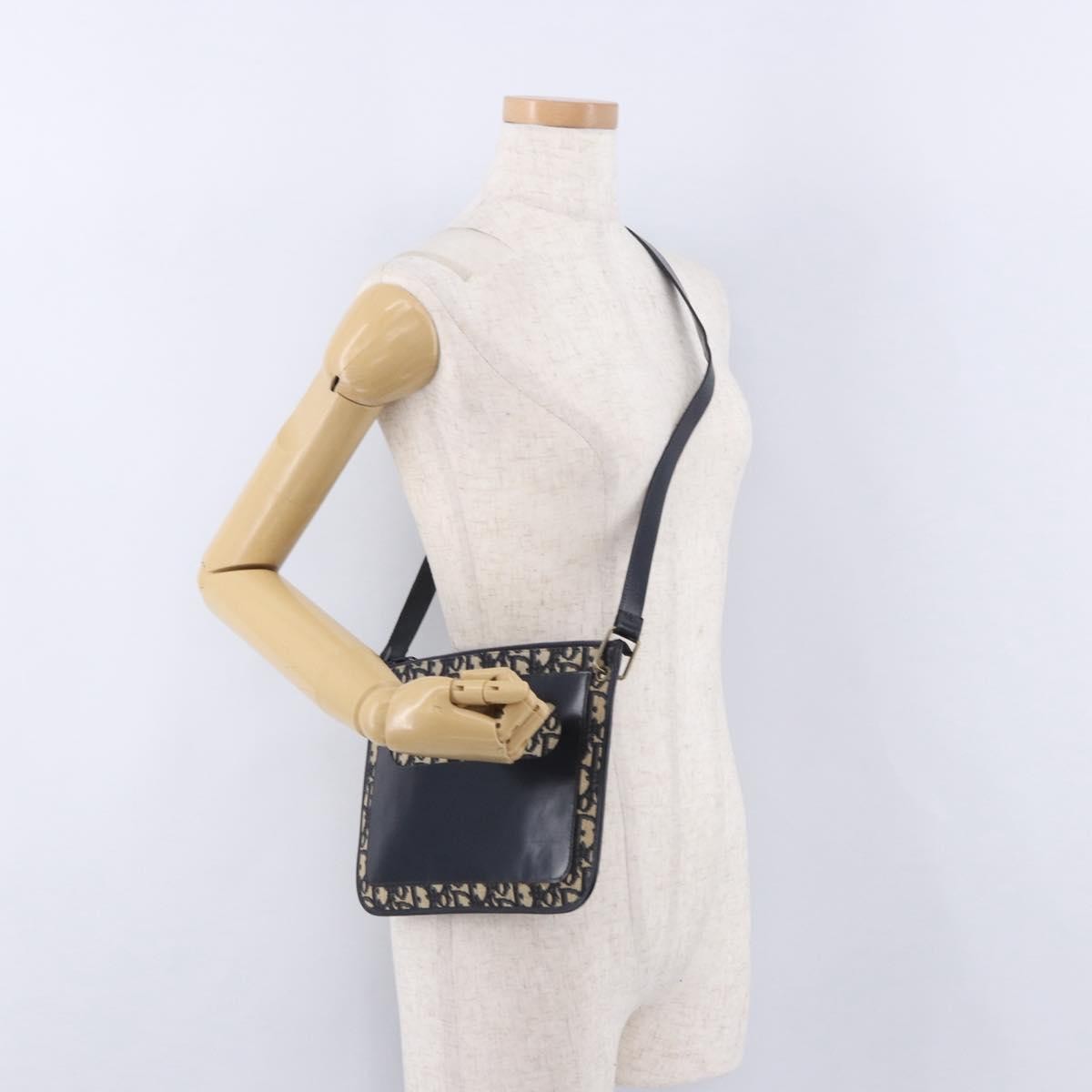 Christian Dior Trotter shoulder Canvas, Navy, Canvas, Handbag