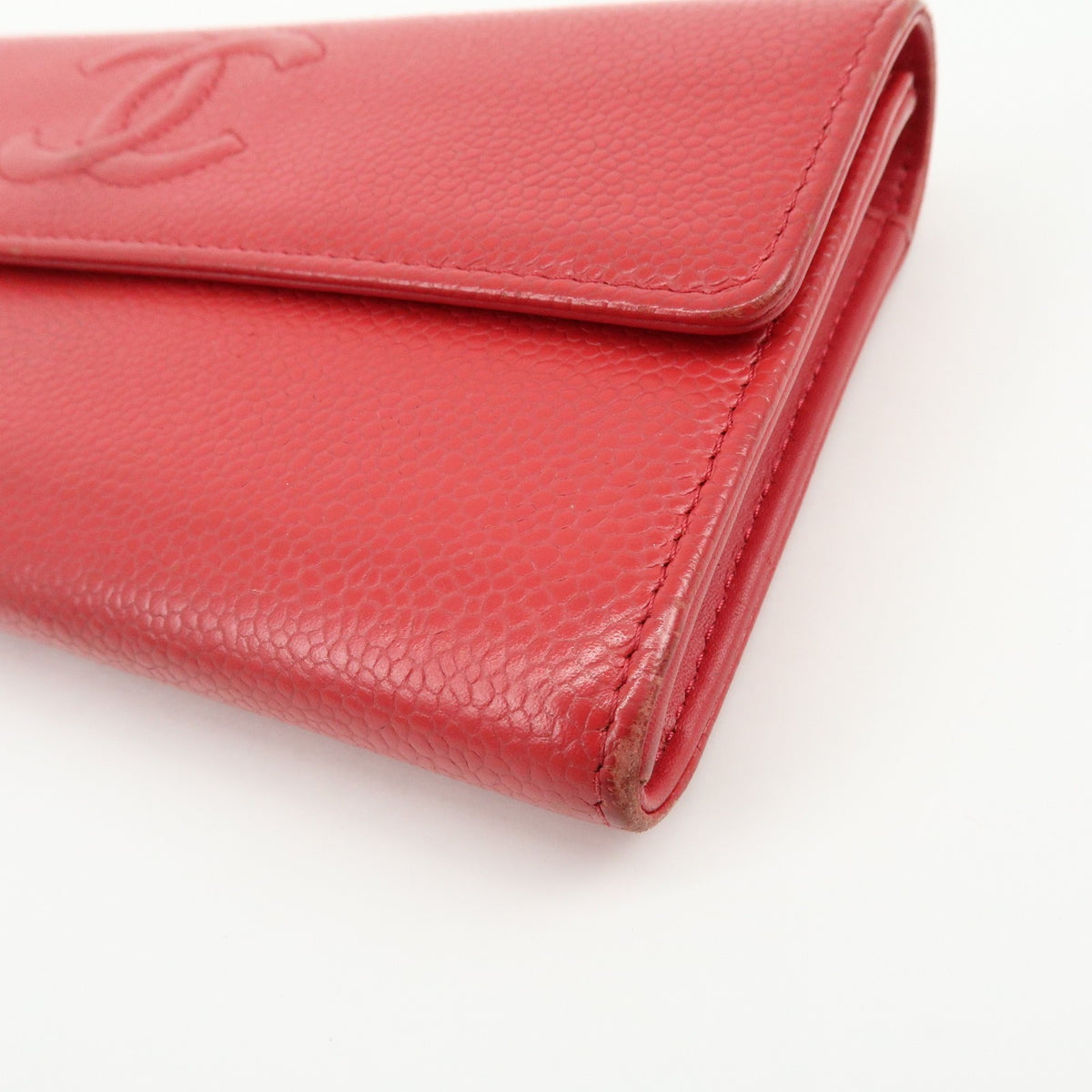 Chanel Timeless CC Flap Caviar, Red, Calfskin, Wallet