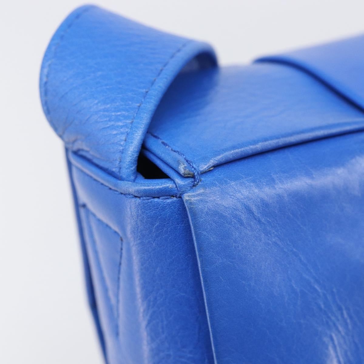 Bottega Veneta Cassette Maxi Intrecciato Leather, Blue, Leather, Crossbody Bag