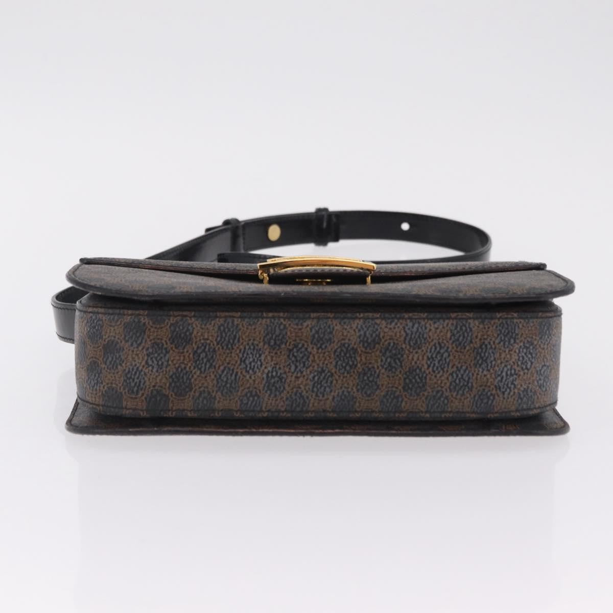 Celine Vintage Horse Carriage C Macadam Canvas and Leather, Black, Canvas, Shoulder Bag