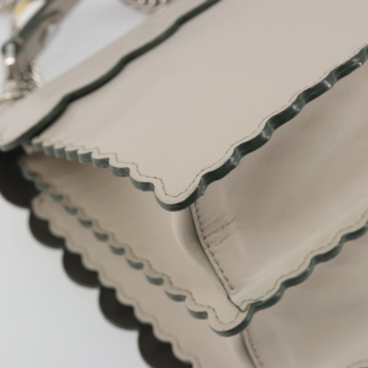 Fendi Kan I Leather, Gray, Leather, Shoulder Bag