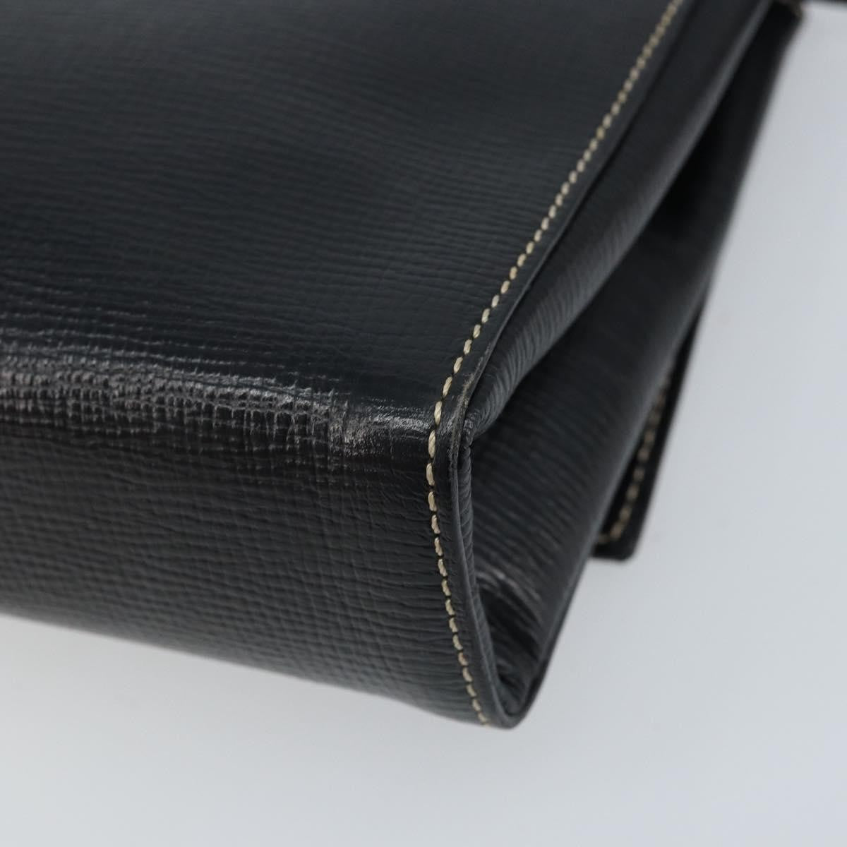 Celine Vintage Circle Logo Leather, Black, Leather, Crossbody Bag