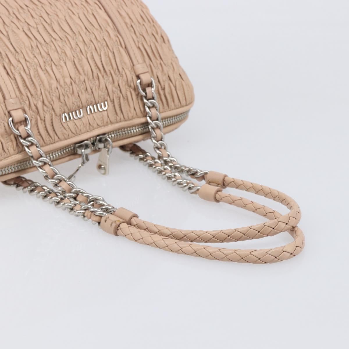 Miu Miu Shoulder Leather, Beige, Leather, Shoulder Bag
