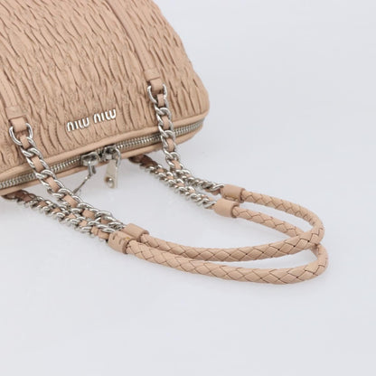 Miu Miu Shoulder Leather, Beige, Leather, Shoulder Bag