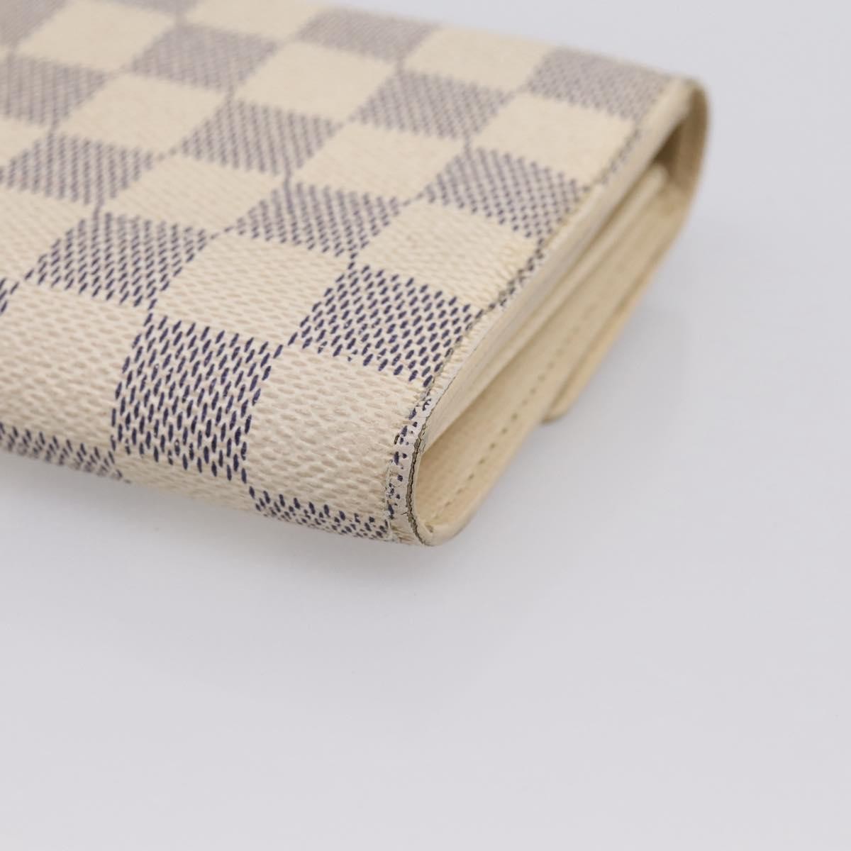 Louis Vuitton Sarah Damier, White, Canvas, Wallet