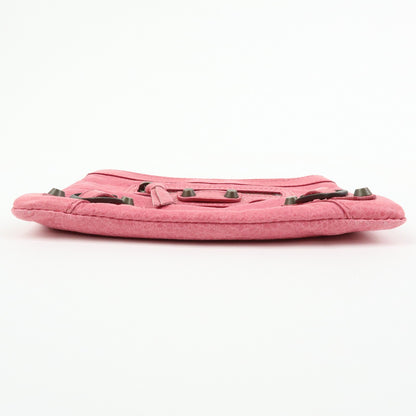 Balenciaga Classic Studs Reporter Leather, Pink, Leather, Crossbody Bag