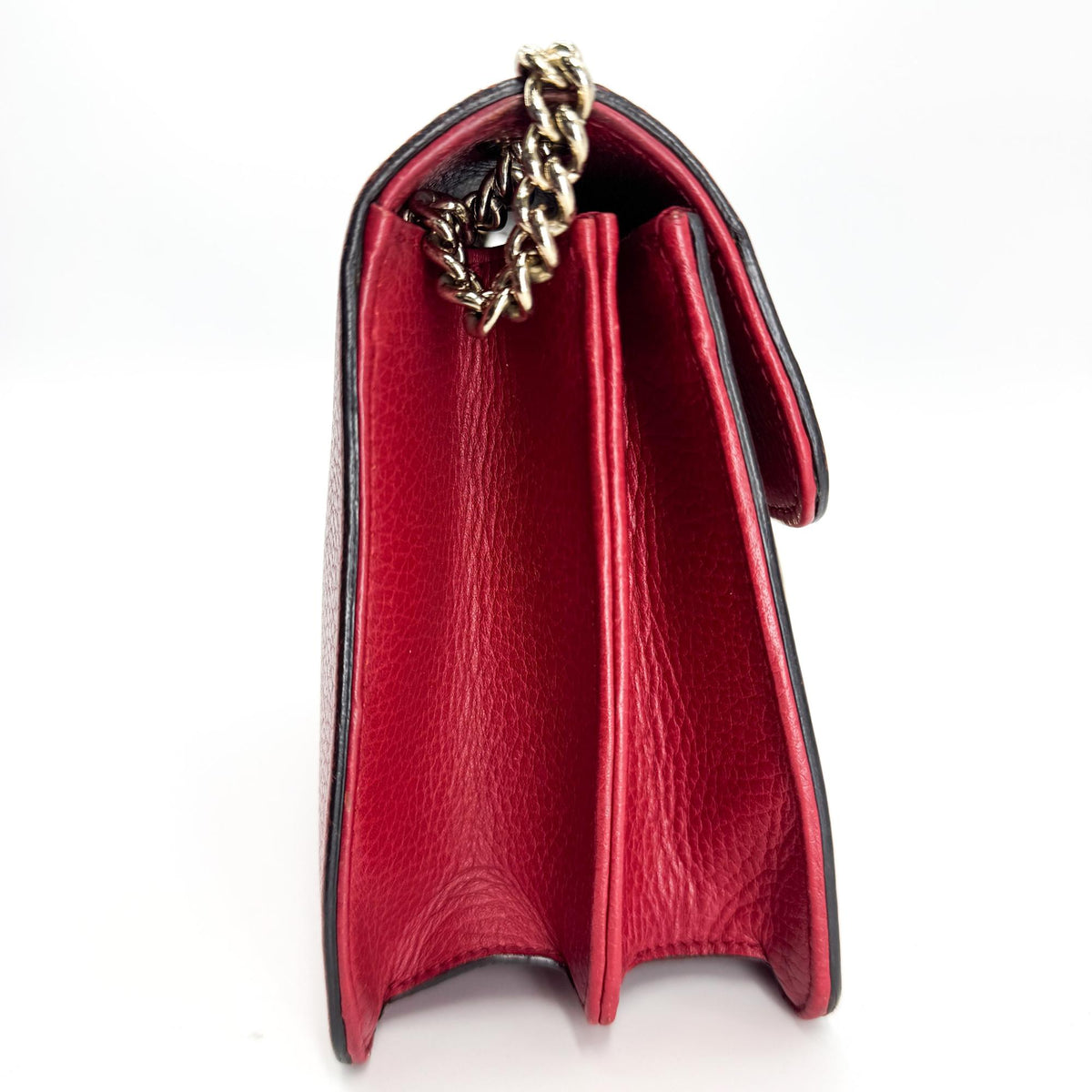 Gucci Interlocking Leather, Red, Leather, Shoulder Bag
