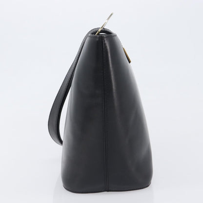 Celine Shoulder bag circle logo Leather, Black, Leather, Shoulder Bag