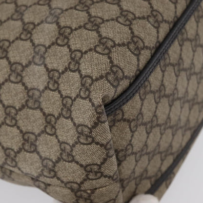 Gucci Vintage Front Pocket Tote GG Coated Canvas with Leather, Beige, Canvas, Tote Bag