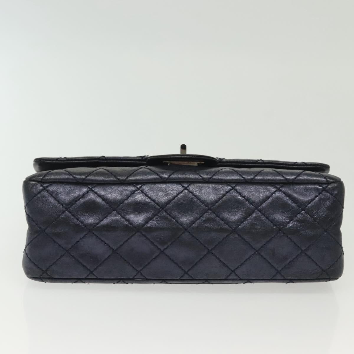 Chanel Hybrid Reissue Double Flap Bag Quilted Lambskin, NAVY, LEATHER, Shoulder bag