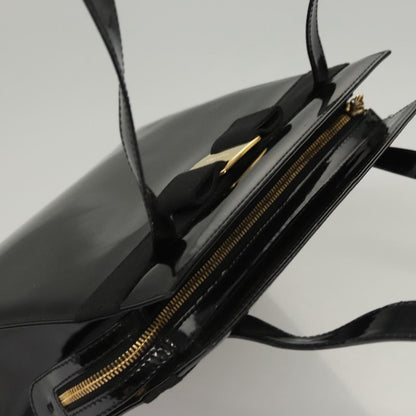 Salvatore Ferragamo Vala Patent Leather, Black, Patent Leather, Shoulder Bag