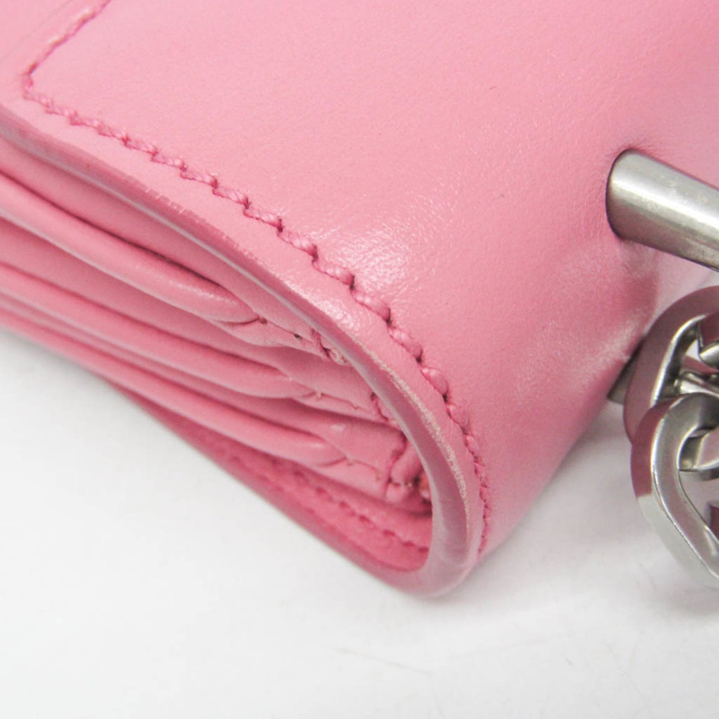 Prada Lux Chain Lock Flap Saffiano Leather, Pink, Leather, Shoulder Bag