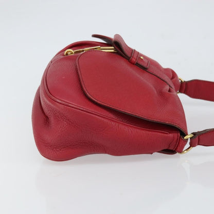 Salvatore Ferragamo Gancini Leather, Red, Leather, Shoulder Bag