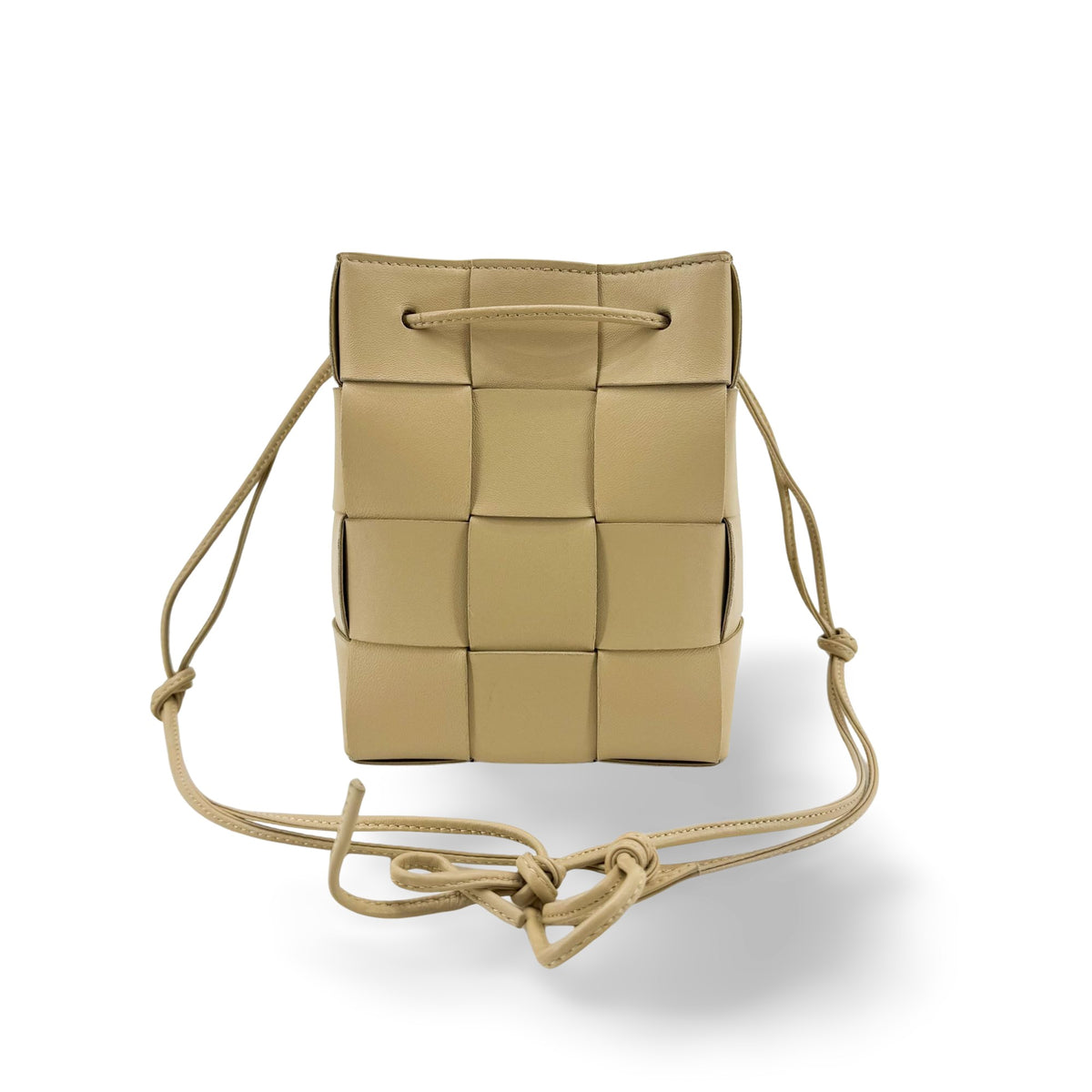Bottega Veneta Cassette Leather, Beige, Leather, Shoulder Bag
