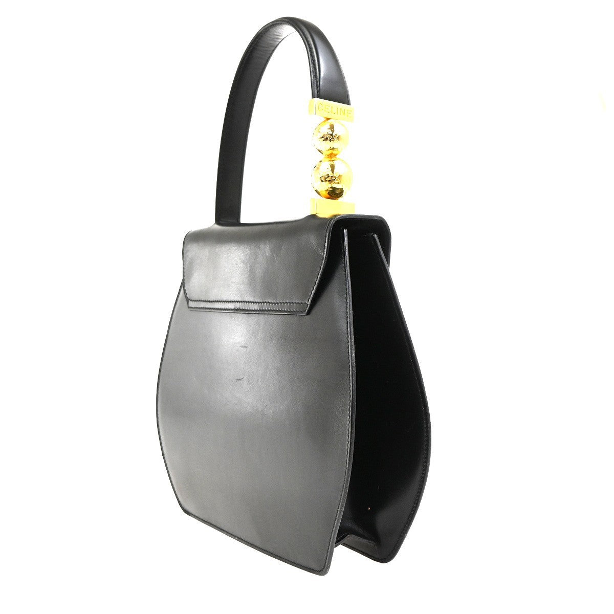 Celine Vintage Leather, Black, Leather, Shoulder Bag