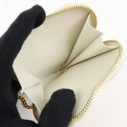 Louis Vuitton Heart Coin Purse Monogram Vernis, Beige, Patent Leather, Clutch
