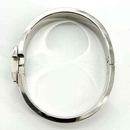 Hermes Clic H Enamel, Brown, Silver, Bracelet