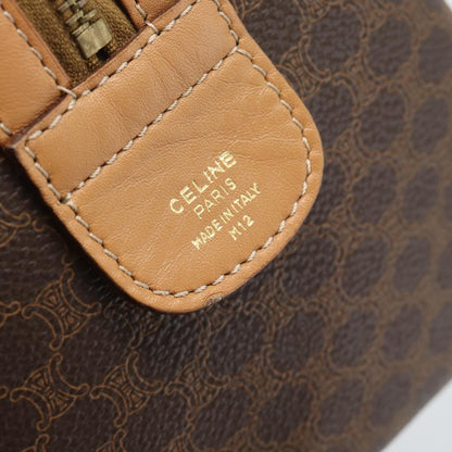 Celine Vintage Boston Macadam Coated Canvas, Brown, PVC, Handbag