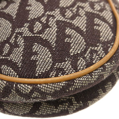 Christian Dior Vintage Saddle Bag Canvas, Brown, Canvas, Clutch