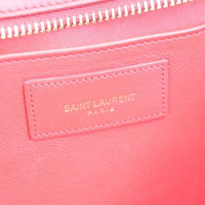 Saint Laurent Chyc Cabas Leather, Red, Leather, Tote Bag