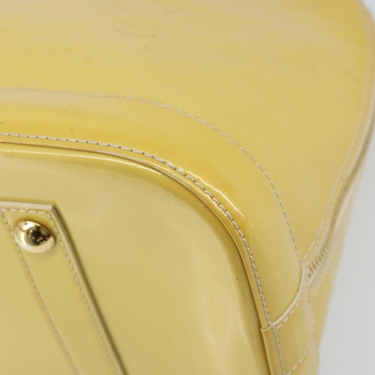 Louis Vuitton Alma Monogram Vernis, Yellow, Patent Leather, Handbag