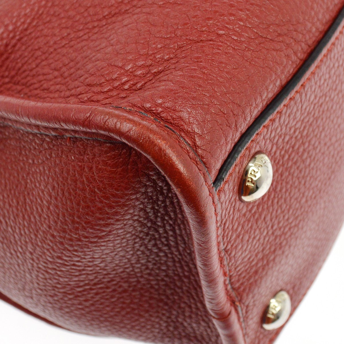 Prada Convertible Boston Vitello Daino, Red, Leather, Handbag