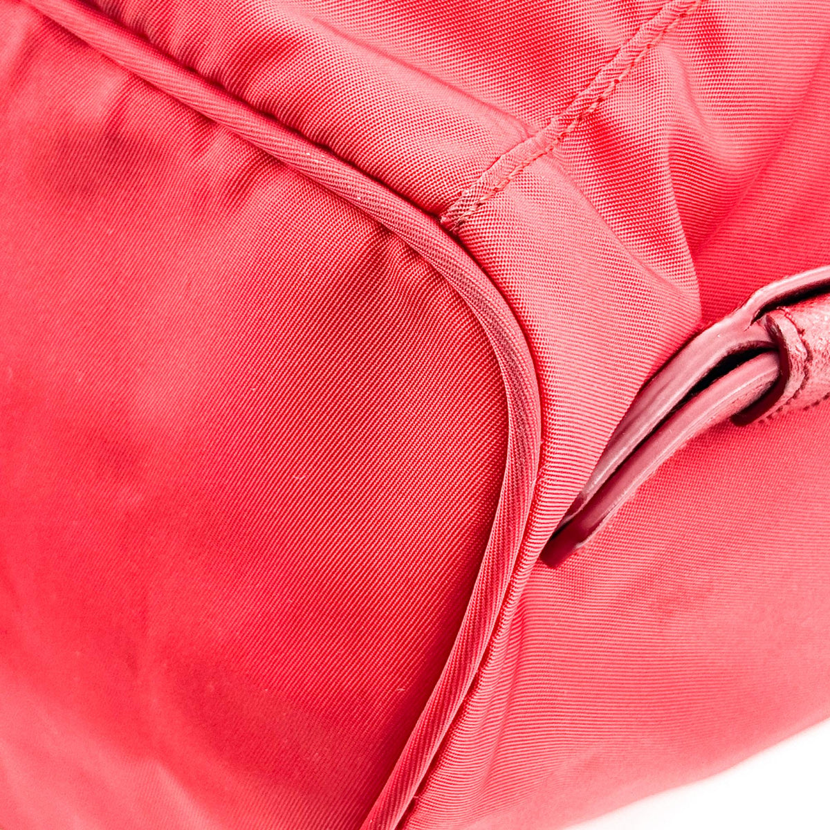 Prada Front Zip Drawstring Tessuto, Red, Nylon, Backpack