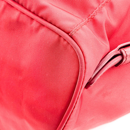 Prada Front Zip Drawstring Tessuto, Red, Nylon, Backpack