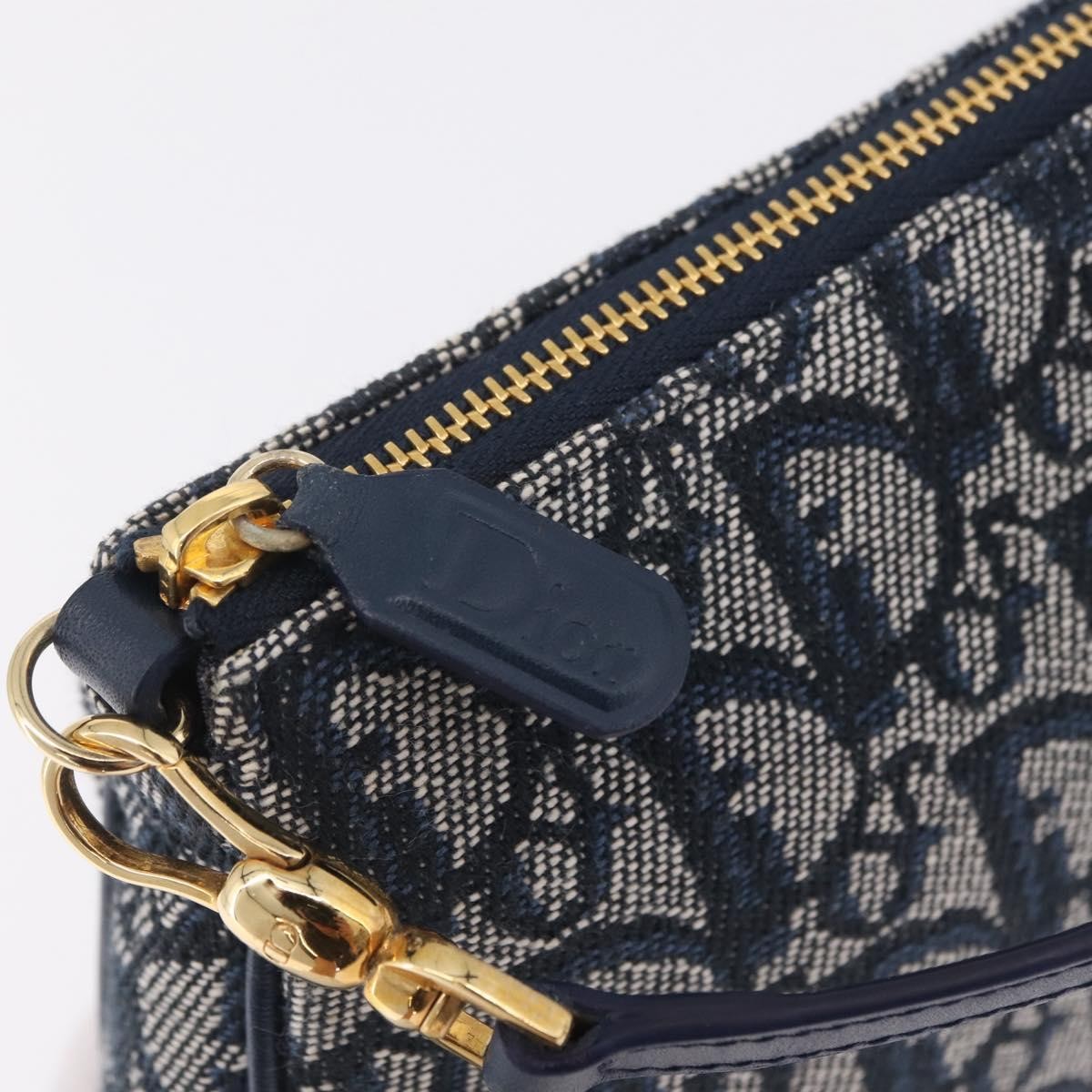 Christian Dior Vintage Saddle Bag Canvas, Navy, Canvas, Clutch
