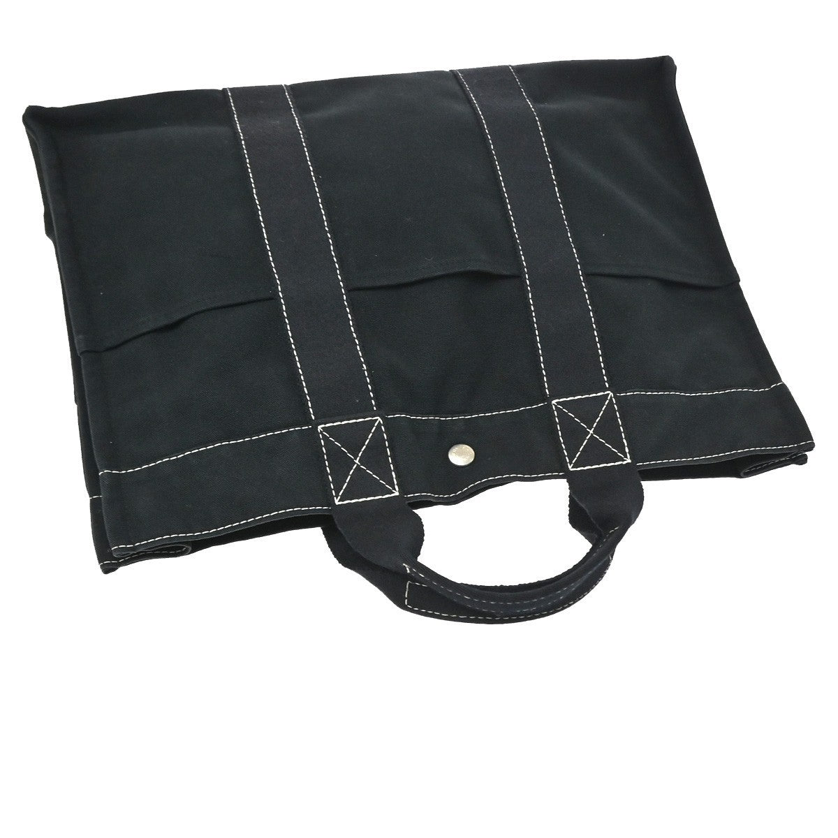 Hermes Fourre Tout Toile, Black, Cotton, Tote Bag