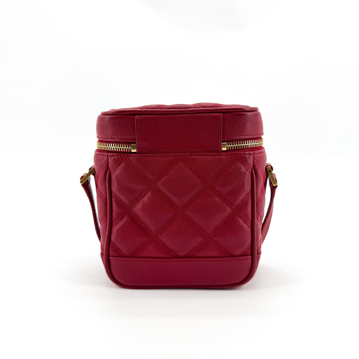 Saint Laurent 80's Vanity Quilted Leather, Red, Leather, Shoulder Bag