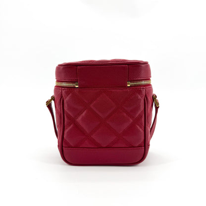 Saint Laurent 80's Vanity Quilted Leather, Red, Leather, Shoulder Bag