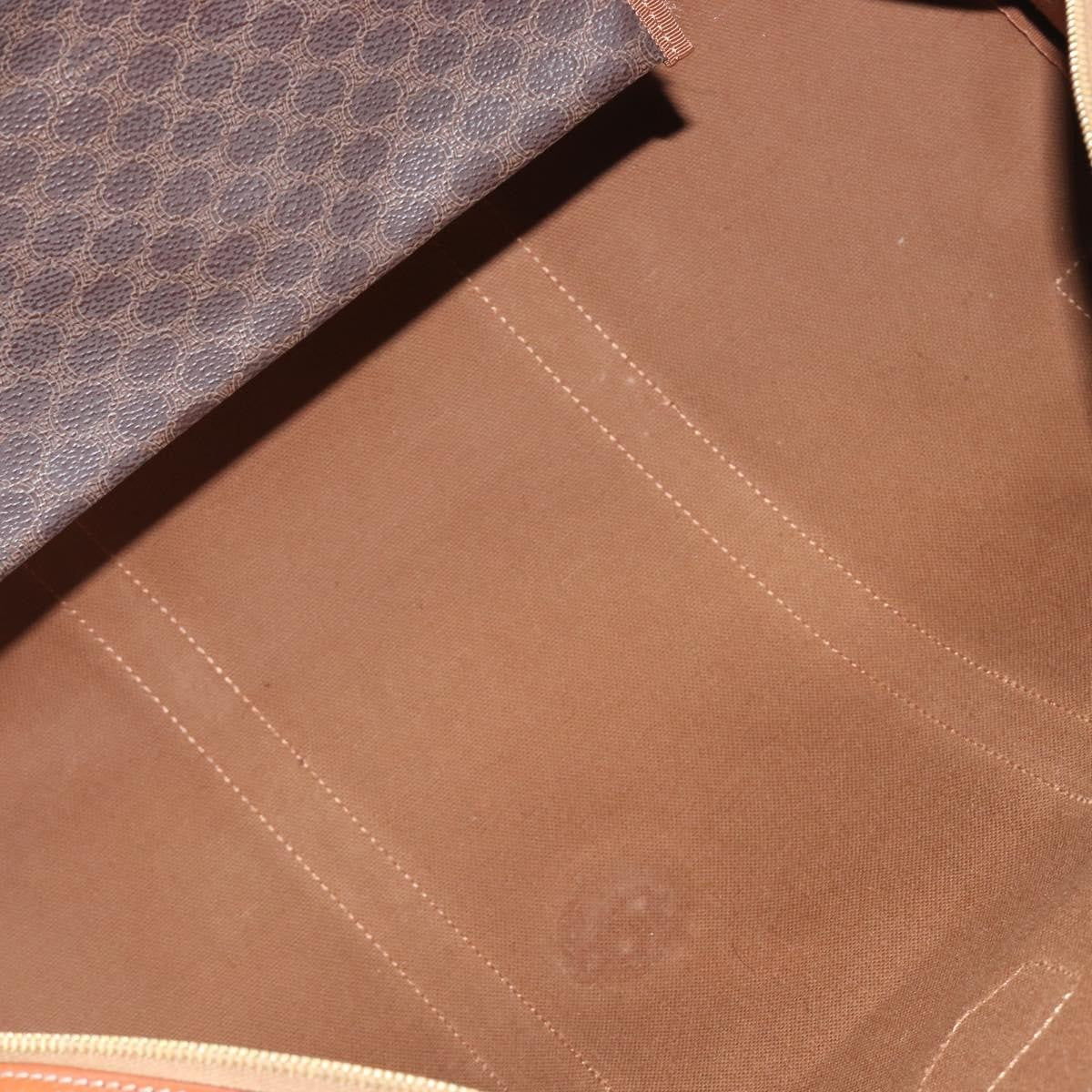 Celine Vintage Duffle Macadam Coated Canvas, Brown, Canvas, Handbag