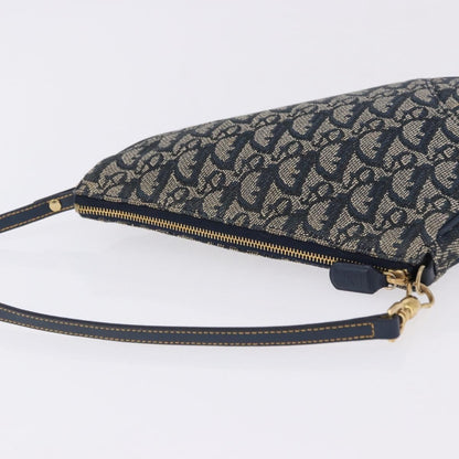 Christian Dior Vintage Saddle Bag Canvas, Navy, Canvas, Clutch