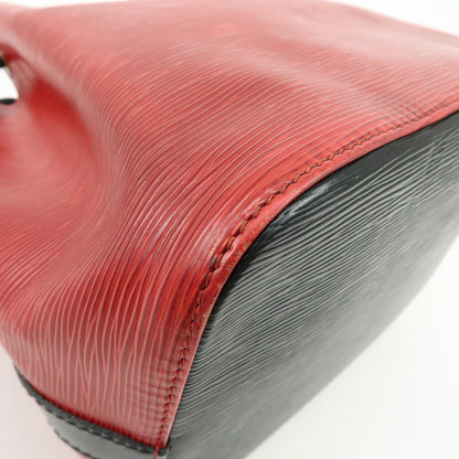 Louis Vuitton Bicolor Petit Noe Epi Leather, Red, Leather, Handbag