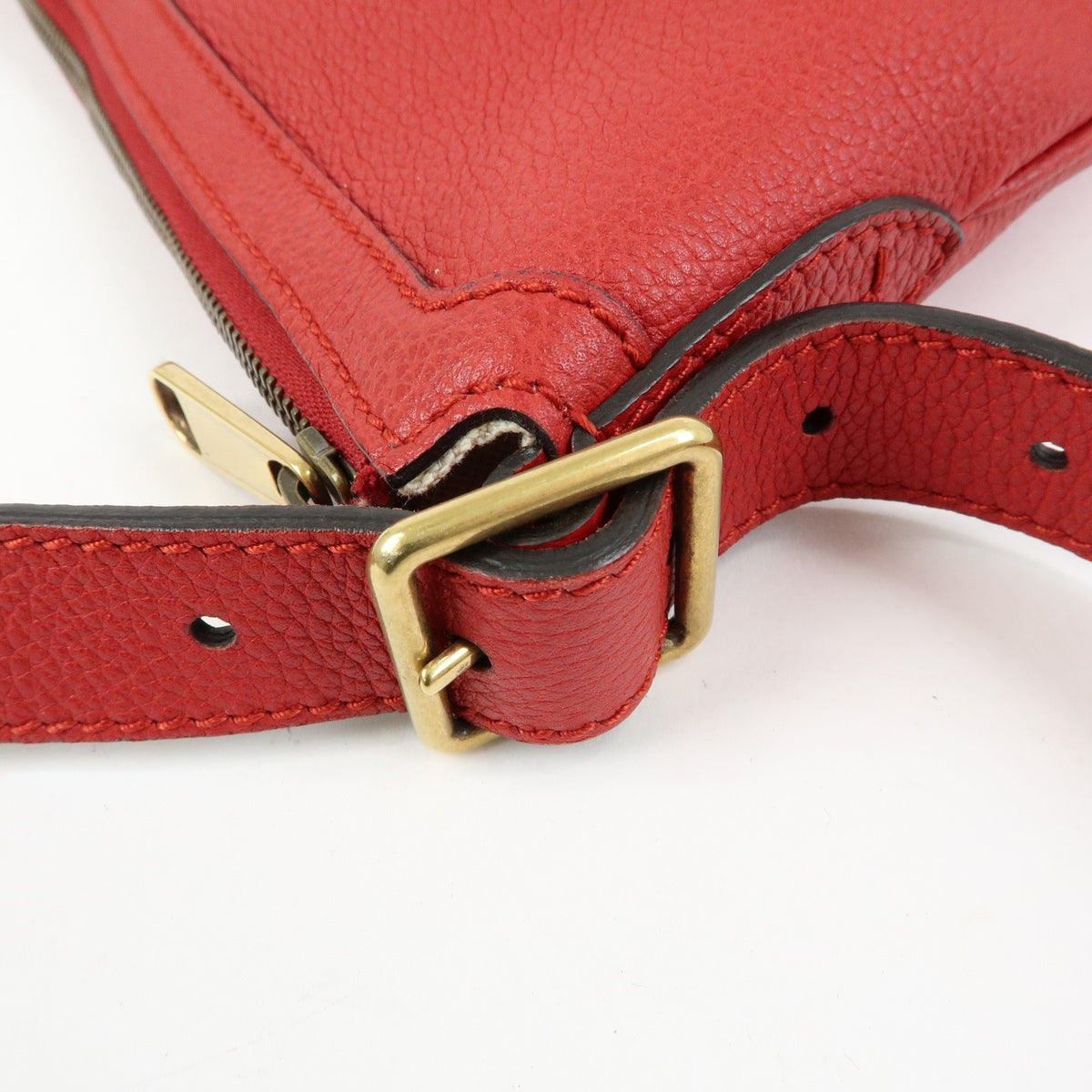 Gucci Logo Half-Moon Hobo Printed Leather, Red, Leather, Shoulder Bag