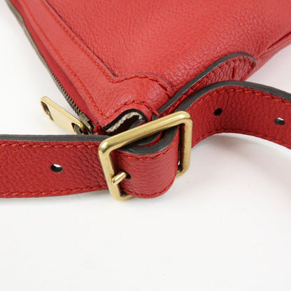 Gucci Logo Half-Moon Hobo Printed Leather, Red, Leather, Shoulder Bag