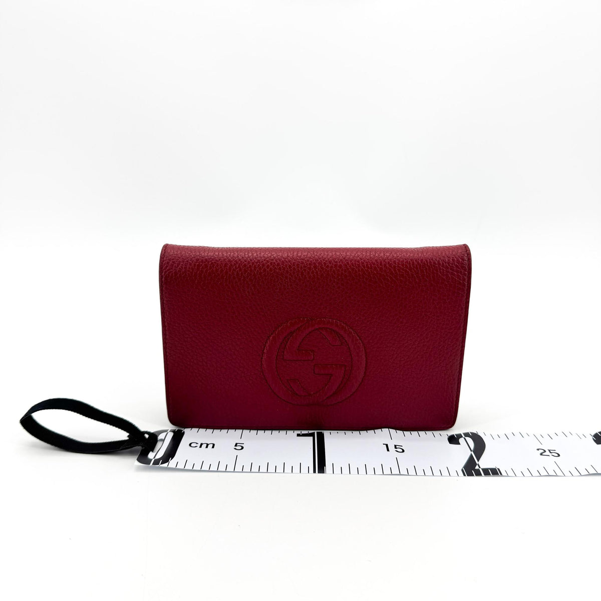 Gucci Soho Wallet on Chain Leather, Red, Leather, Crossbody Bag