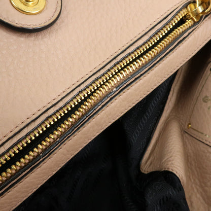 Prada Front Pocket Wing Convertible Vitello Daino, Beige, Leather, Tote Bag